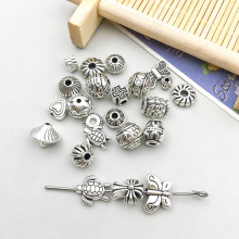 1个新款复古风合金电镀小孔珠圆珠吊坠挂件  diy自制饰品配件材料