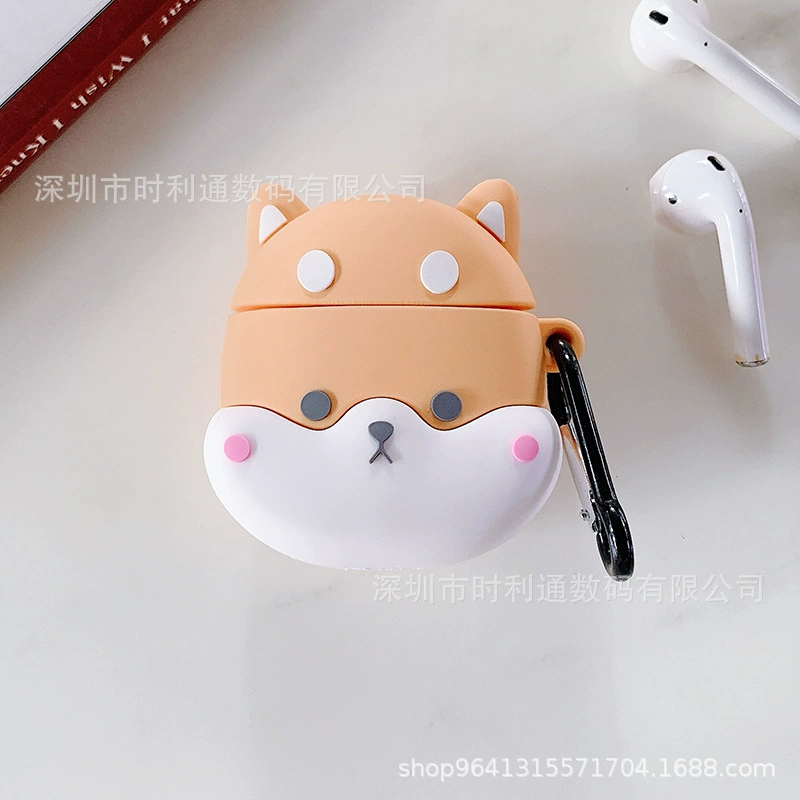 Силиконовый карманный защитный чехол для картинок (Apple AirPods, несколько моделей), милый чехол с карабином