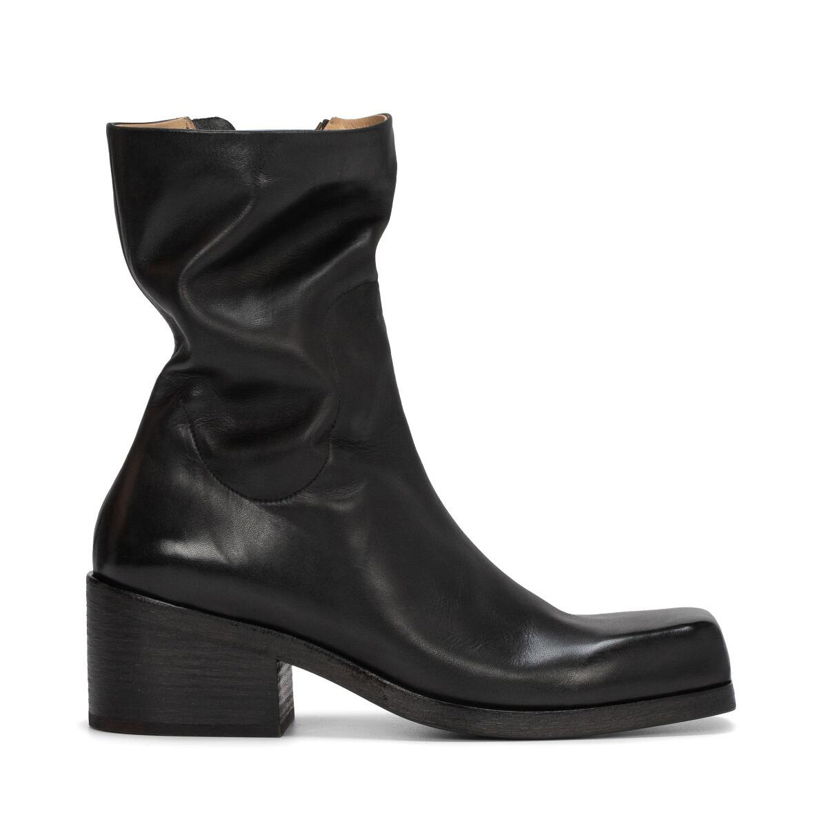 Sheepskin Version ~ Small Tube Genuine Leather Thick-Soled Boots for Women, High-Heeled Short Boots, Pile Boots, Slim Boots, Knight Mid-Calf Boots