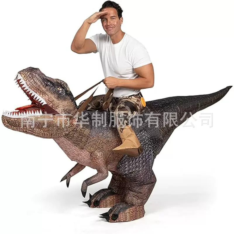 亚马逊霸王龙搞怪万圣节恐龙充气骑行跨境坐骑服装人偶新款气模