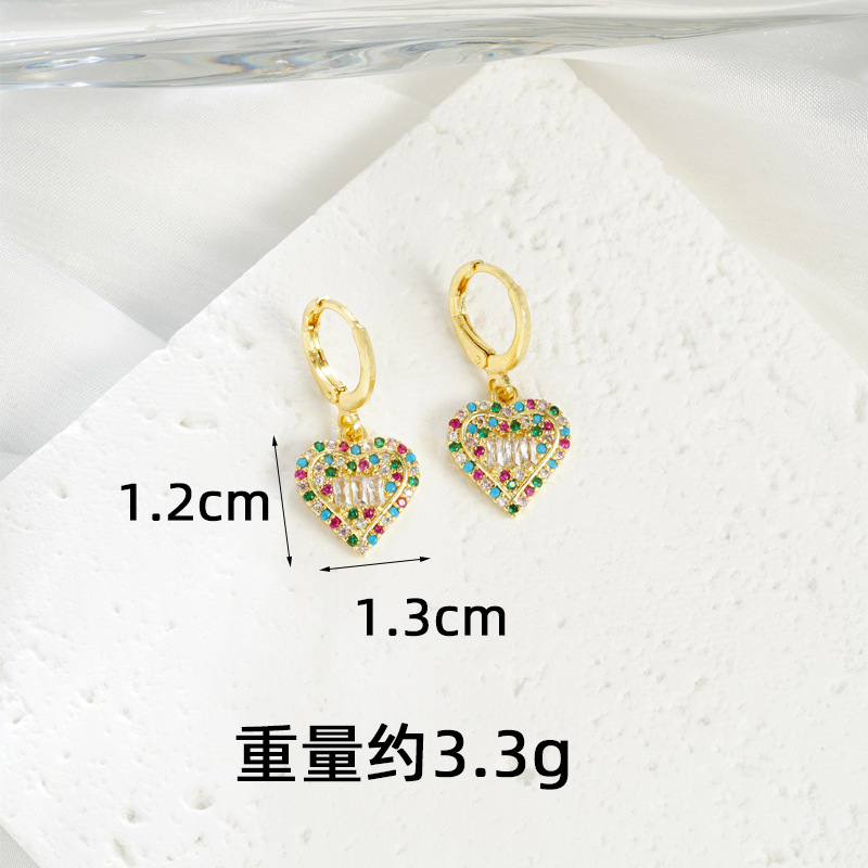 Transfronterizos collar de oro de arena de lujo ligero aretes de diamantes en forma de corazón para mujeres de alta calidad no se desvanecen joyas al por mayor