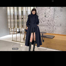 LOSA ROSA秋冬新款羽绒服垂感宽松立领90白鸭绒风衣大衣外套女