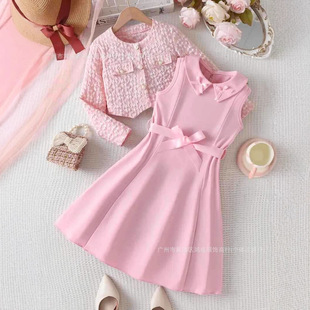 Girls Fashion 2-Piece Set Office Style Shirt Dress Ůͯ���b