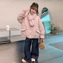 女童冬装羽绒棉服外套2025新款洋气时髦小女孩超好看保暖短款棉衣
