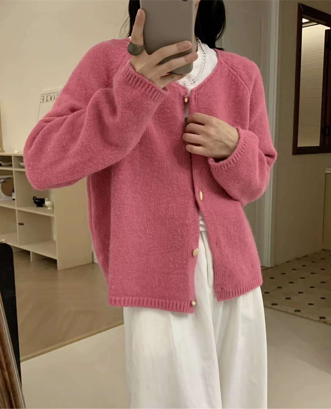 24 invierno Puyuan blando glutinoso cardigan de punto chaqueta para mujeres otoño 2024 nuevo estilo coreano suelto