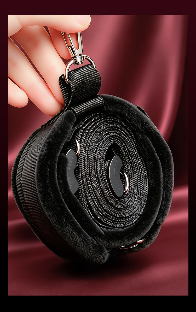 SM Bed Restraint Set with Wrist and Ankle Straps, Black Eco-Friendly Webbing for Couples — detail image 18