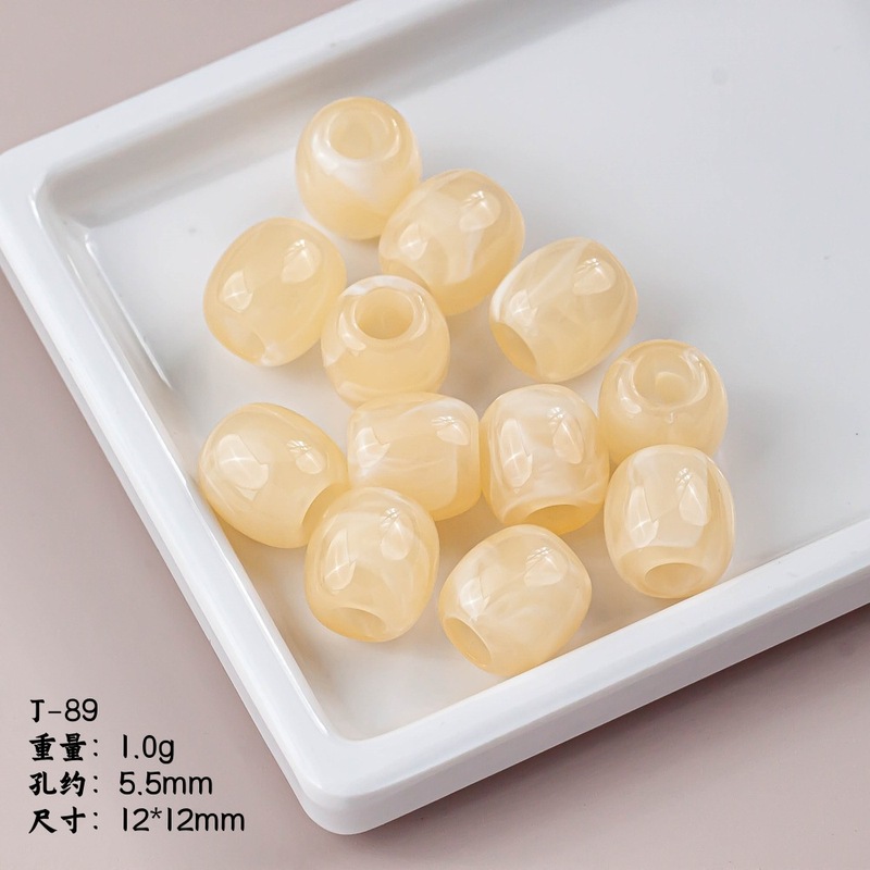 树脂不规则大孔晕染桶珠直孔珠服装泳装配饰吊坠散珠DIY饰品配件|undefined