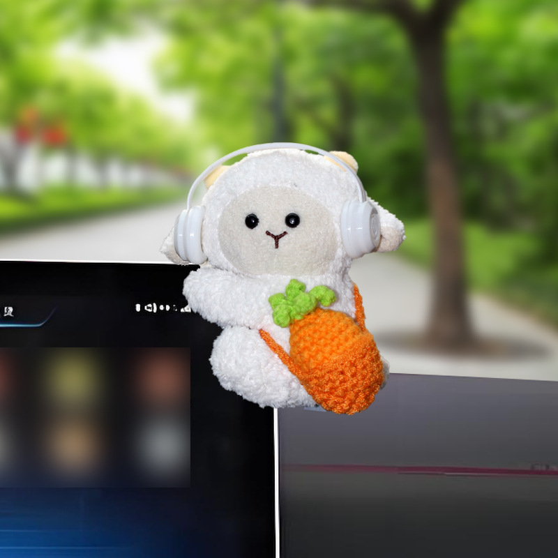 2025 nuevo automóvil con decoraciones de cocina montadas en la pantalla de la consola central de dibujos animados adorables decoraciones chicas