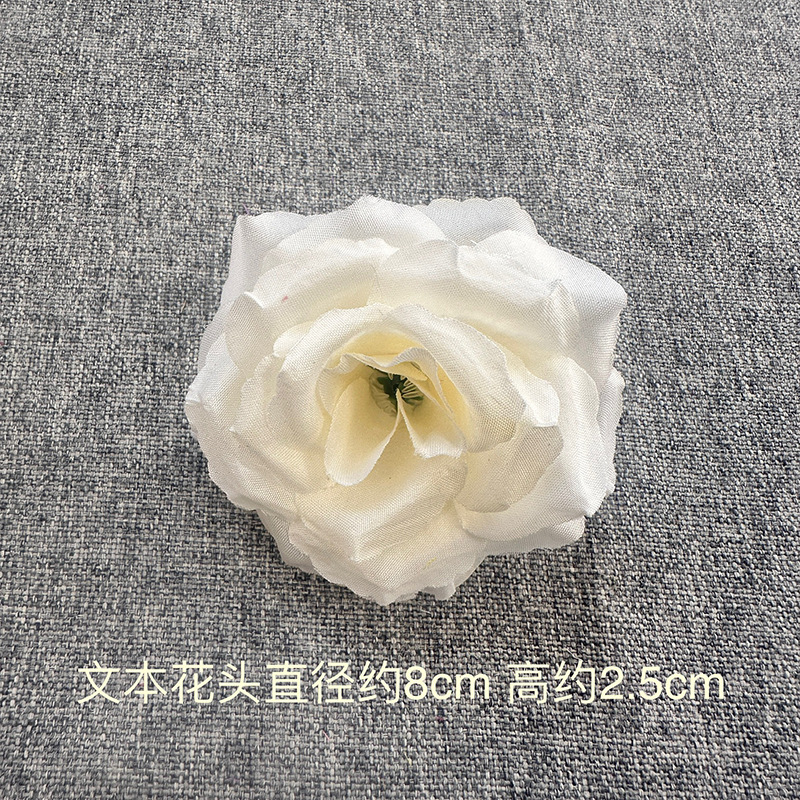 仿真花8cm玫瑰花头簪花插花摄影道具工艺品花环装饰假花厂家现货|undefined