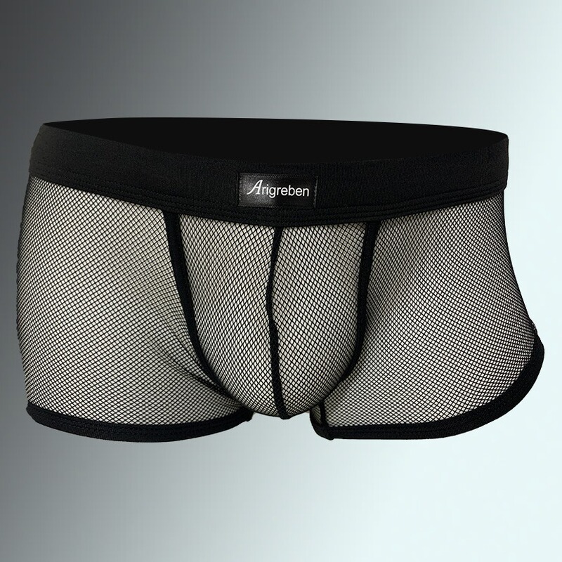 Men's Underwear Classic Fishnet Boxers Fashion Shorts Sexy Personality Low Waist National Trendy Boxers Charming Men's Pants