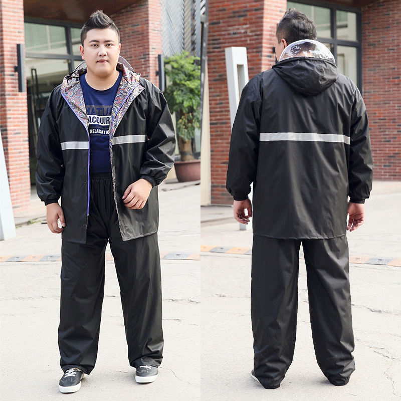 Fat Men and Women Extra Large Size Raincoat Large Raincoat Rain Pants Split Set Adult Motorcycle Electric Bike Riding