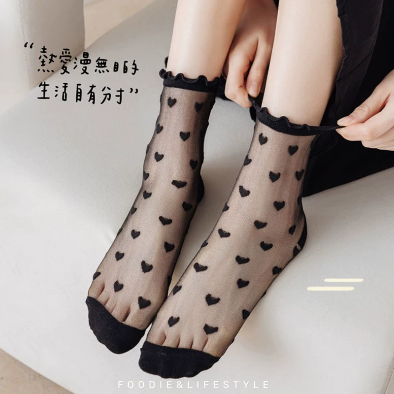 Носки Litto JK Lolita пышная марля, оборка на щиколотке, мелкий горошек — весна/лето, для детей