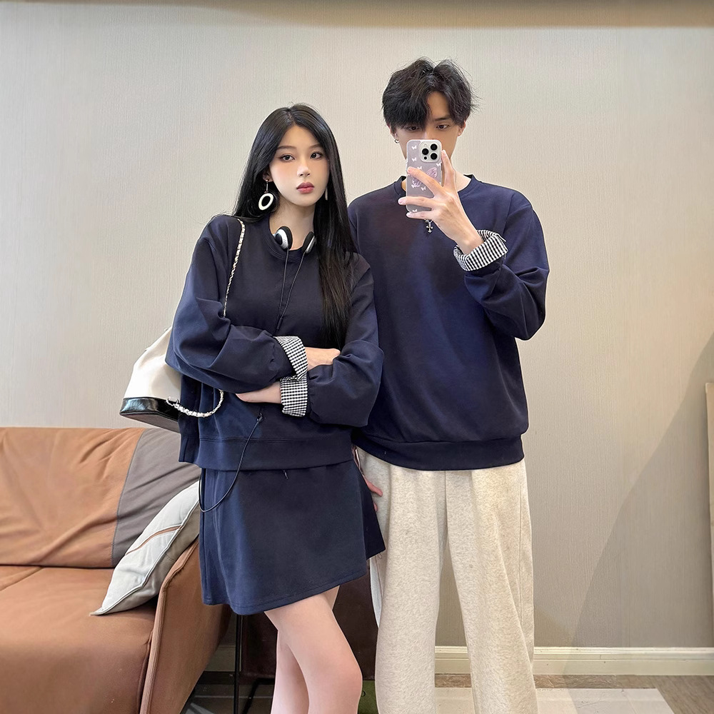 특별한 커플 옷 가을 틈새 디자인 올 매치 스웨터 원피스 투피스 프랑스 스타일 원스커트 원피스 패션 브랜드