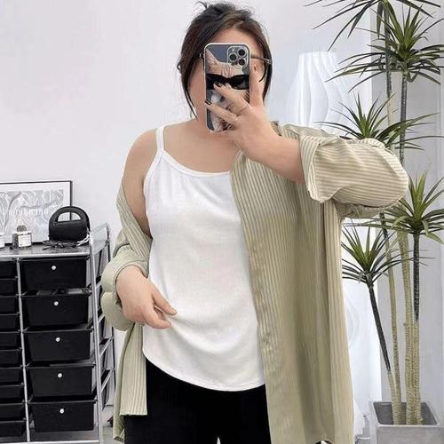 Women's strapless underwire camisole for layering, black and white, plus-size, comfortable and loose fit, suitable for spring commuting, thin and flattering.