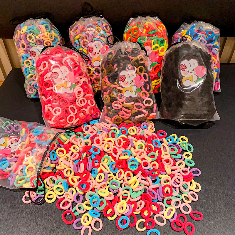 Children's hair band does not hurt hair high ponytail hair rope tie rope girls durable high elastic rubber band Little girl leather case