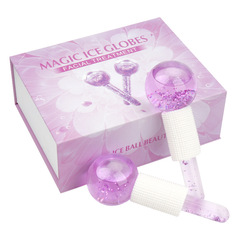 Wholesale ice hockey ice therapy face massage glass beauty ball energy ice wave ball crystal face beauty ball