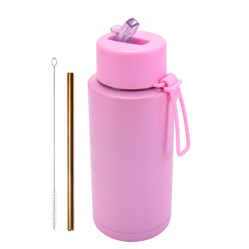 2025 nuevo hervidero deportivo de acero inoxidable de gran capacidad, de boca grande portátil estadounidense de 1L, preservación del calor y enfriamiento al vacío