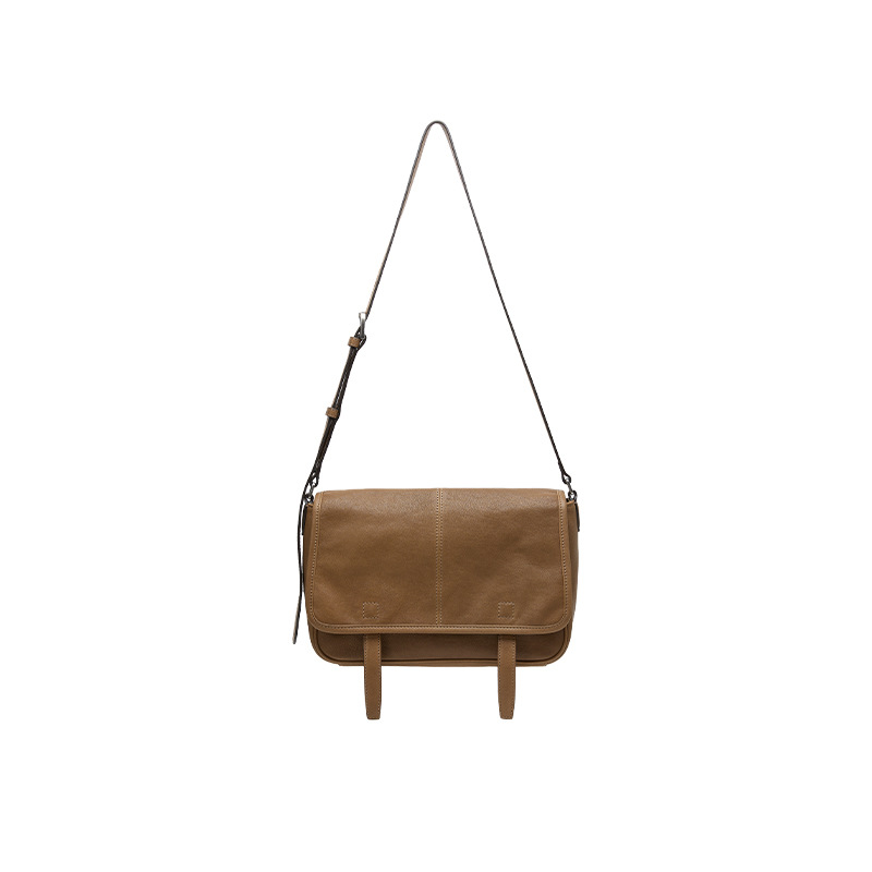Genuine Vegetable-Tanned Cowhide Messenger Bag - Casual Versatile Retro Commuter Shoulder Crossbody Underarm Leather Bag For Women - Thumbnail 8