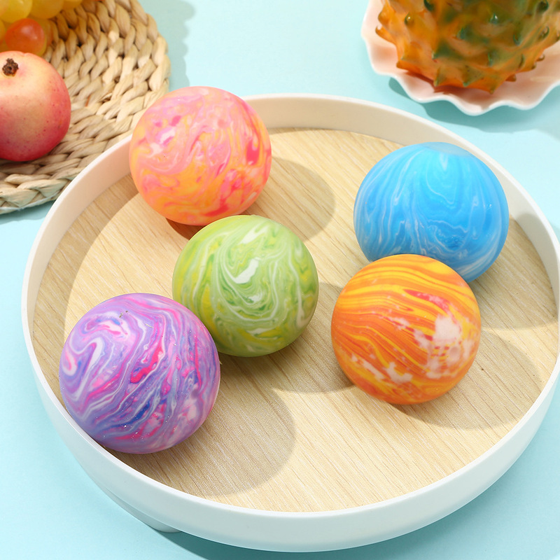 2026 New Colorful Starry Sky Squishy Ball Soft Rubber Slow Rebound Stress Relief Glass Ball Stress Relief Toy Direct from Manufacturer