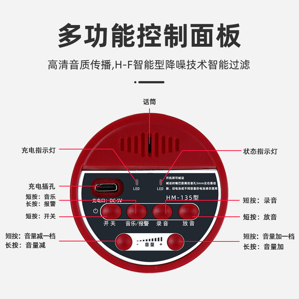 Handheld foldable travel megaphone