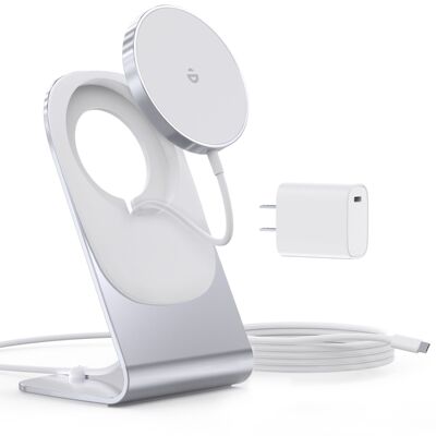 Cross border Explosive money aluminium alloy mobile phone Bracket Magnetic attraction magsafe Wireless charging iphone Fast charging 15W vertical