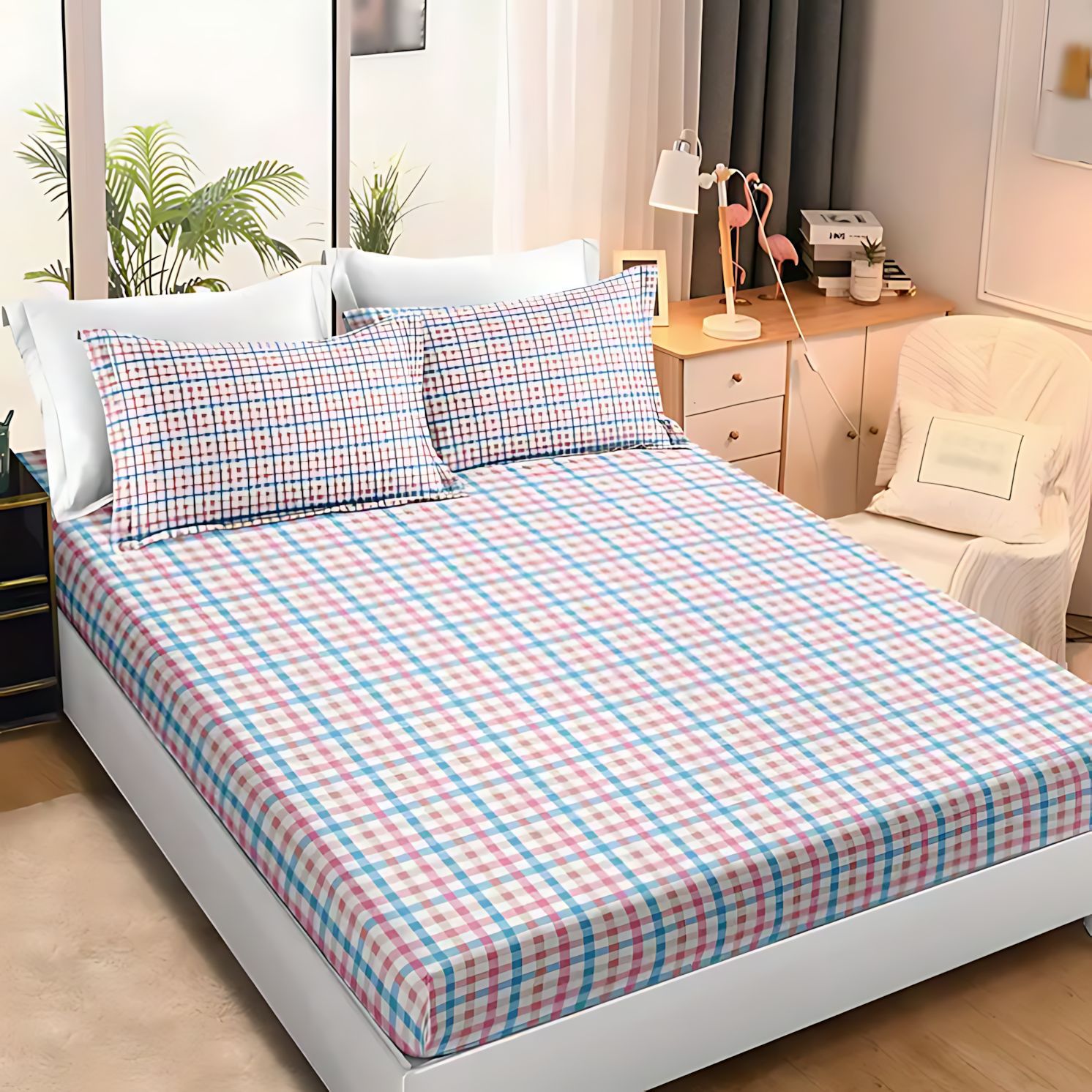 TEMU / JIT transfronterizo textil casero dulce arco iris flash gradiente 3D impresión digital cama kit de ropa de cama