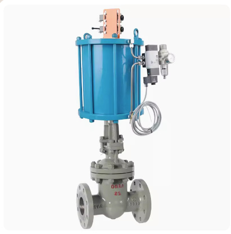 铸钢不锈钢气动带手动截止阀 J641H-16c DN40 50 80福兴良工