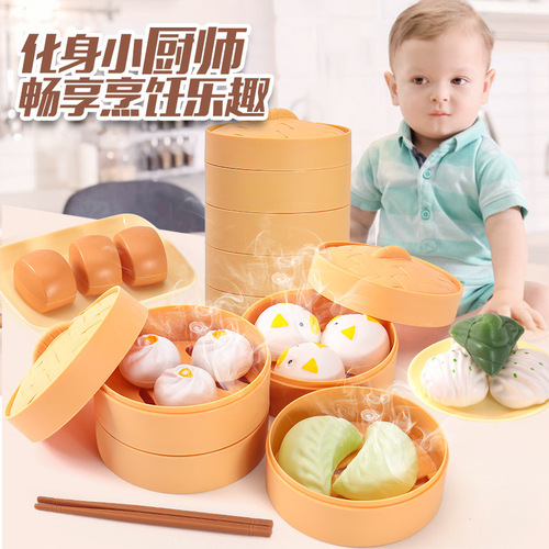 Manufacturer wholesale bulk hamburger bread steamer snacks barbecue ice cream desserts children's play house gourmet toys