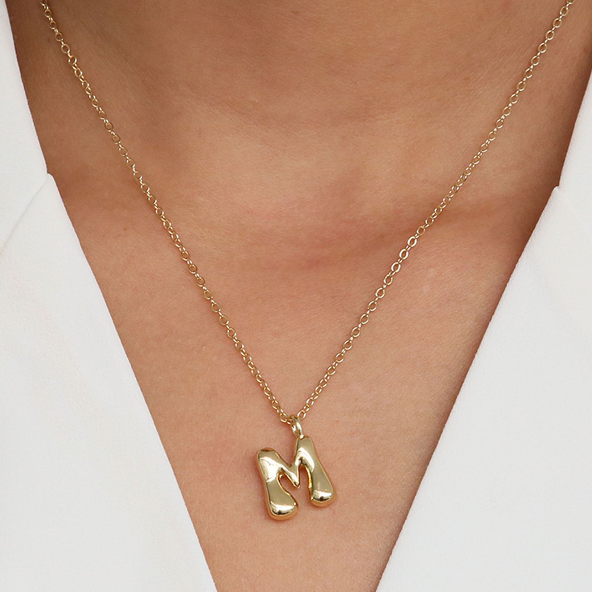 10g Weight Brass Pendant Material Pendant Necklace Classification Brass Letter Pendant Necklace