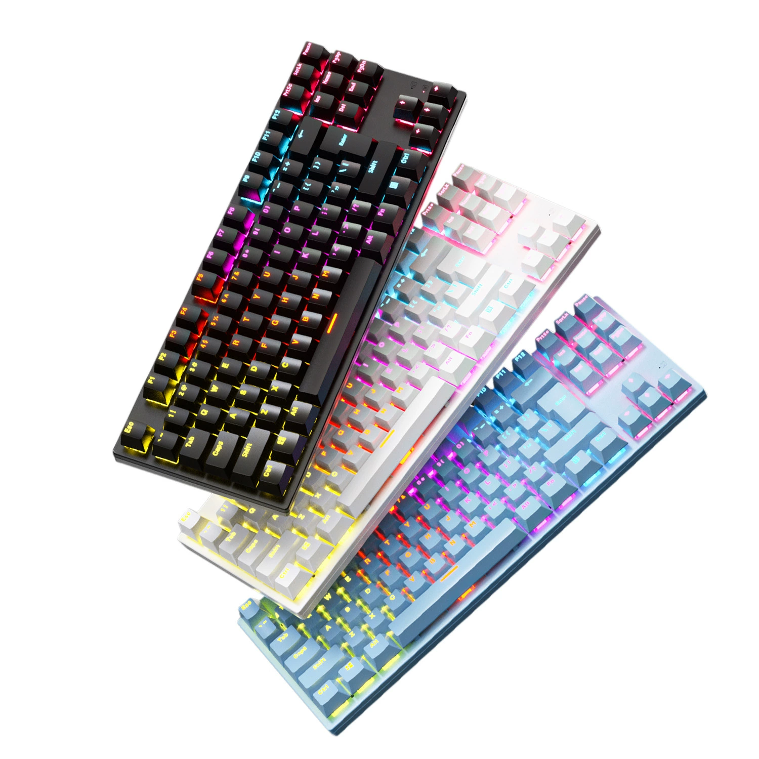 104-клавишная истинная механическая клавиатура RGB киберспорт игра проводная клавиатура внешний зелёный ось RGB подсветка