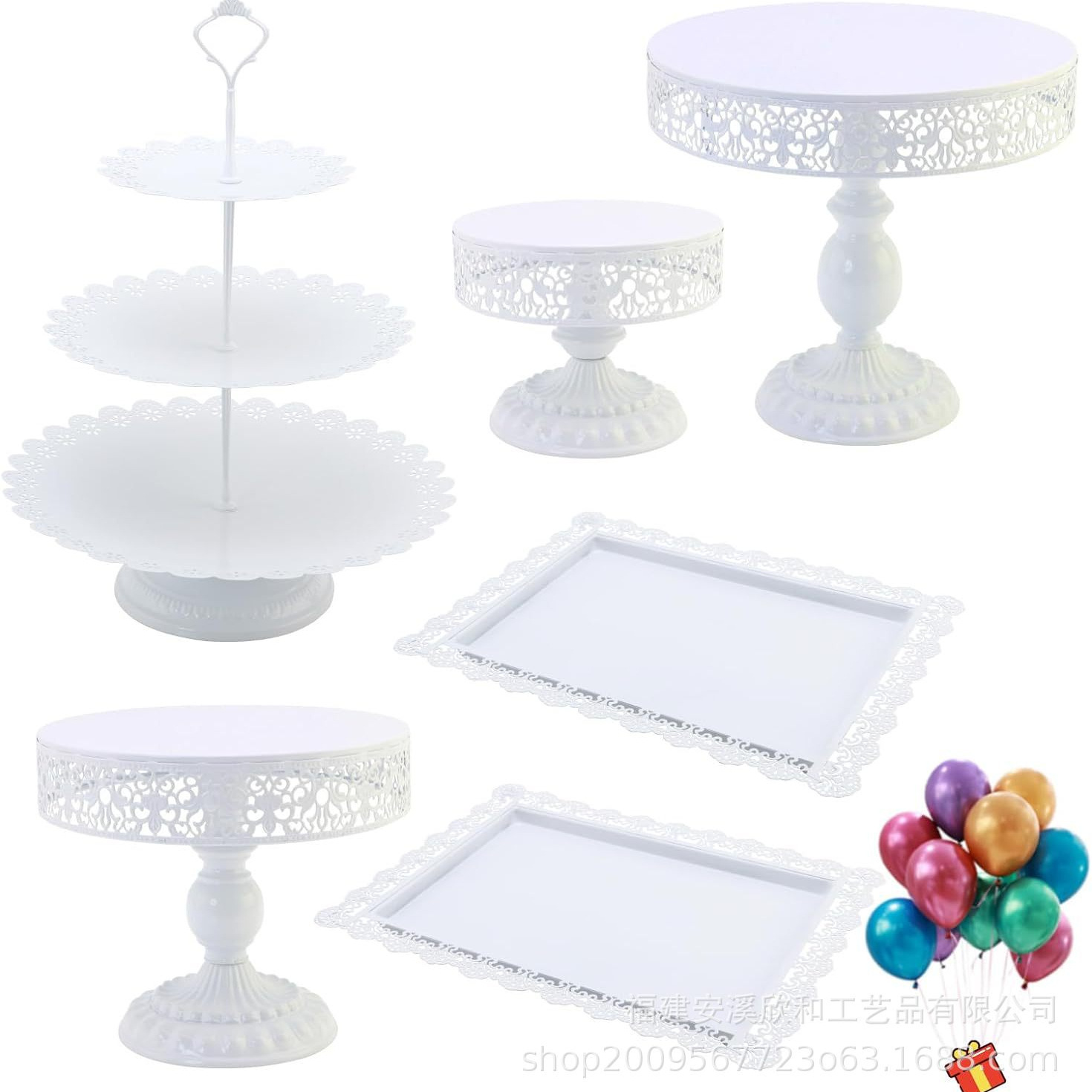 Postershop refrigerio estante de pasteles combinación de props de boda europeos creativos golden hueco estante de pasteles decoración de mesa de postres