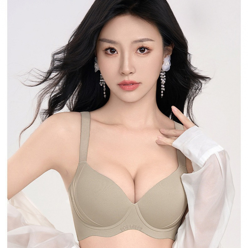 [Can Issue an Invoice] Seamless Macaron Bra That Makes Large Breasts Appear Smaller, Lifts and Gathers, Sexy and High-Looking, Push-Up Bra
