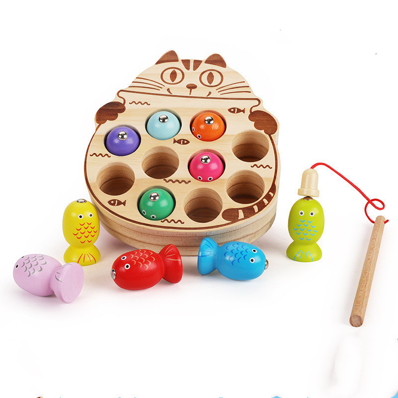 Weiwei Tiger Wood juega juego de pesca magnética Amazon venta caliente bebé mano-ojo coordinación juguetes educativos de educación temprana Montessori