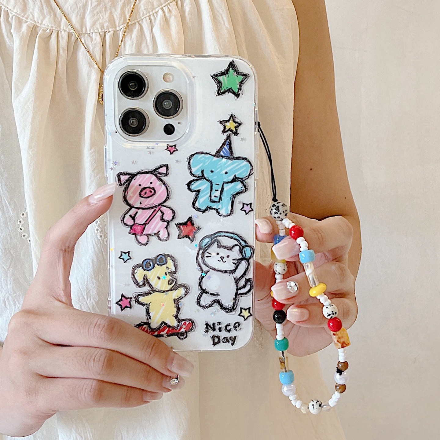 Dibujos animados de graffiti en su lugar para iPhone16 Apple 15Pro/14Pro nueva cadena 16PM 13 pareja 16P