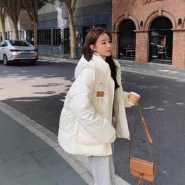 面包服女冬季2024新款工装厚外套oversize中长款加厚连帽棉衣棉服