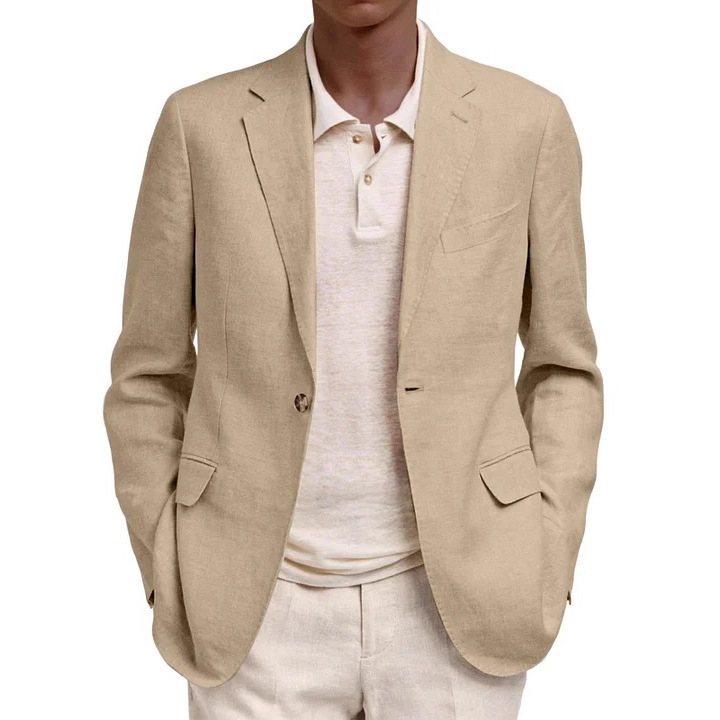 European and American Cross-Border Amazon Independent Station Spring and Autumn Men's Long-Sleeve Lapel Fake Pocket Business Casual Blazer
