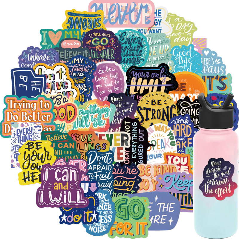 50 inspirational English stickers personalized decorative luggage notebook waterproof removable non-repetitive stickers 50 inspirational English stickers personalized decorative luggage notebook waterproof removable non-repetitive stickers