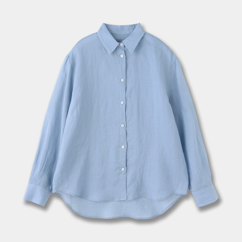 Xiaohe 25 秋の新薄いラミー無地シャツ女性の多用途長袖トップ 1251C2156902|undefined