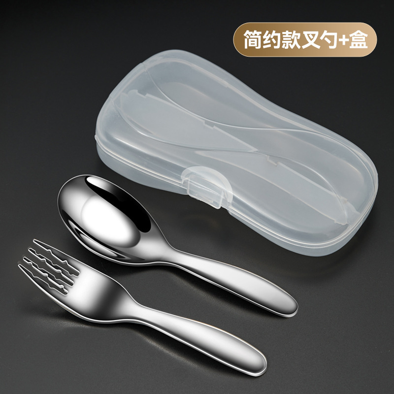316 ステンレス鋼子供用食器ベビー食事スプーンフォーク給餌スプーンスプーンフォークスプーンセット|undefined