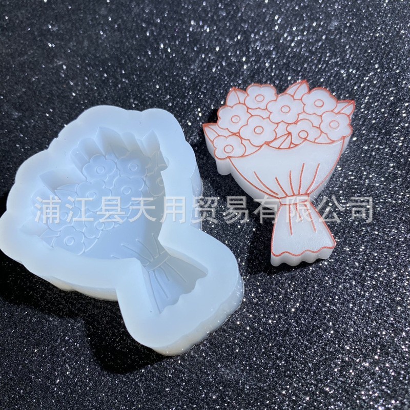 Molde de Silicona con Forma de Ramo de Flores, Decorativo, para Resina Epoxi y Aromaterapia image 3