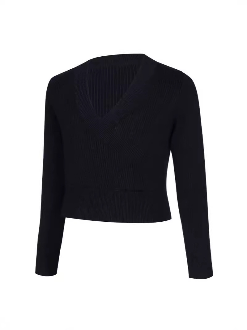 Ropa de baile para niños, ropa de entrenamiento de otoño e invierno, chaqueta cálida de manga larga de punto sin cordones, chal de baile para niñas