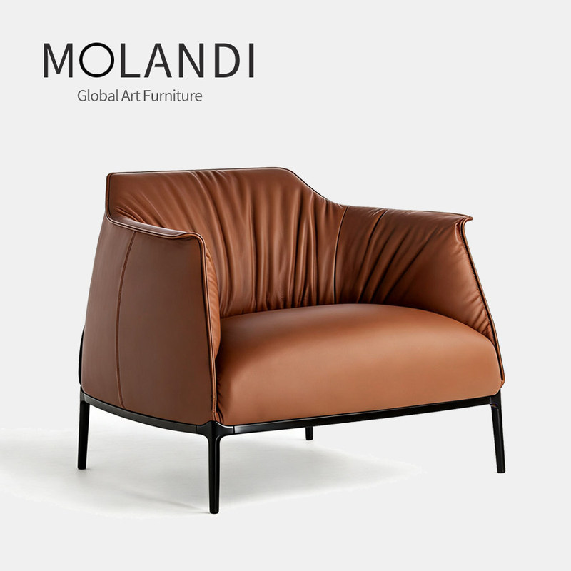 Jh051 Dumpling Chair: Light Luxury Nordic Single Sofa, Nappa Leather Italian Leisure Chair, Modern Minimalist Design