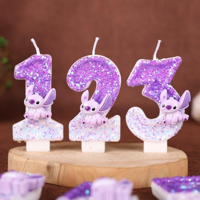 インターネット有名人パープルスティーディデジタルキャンドル誕生日ケーキデコレーションパーティーオーナメントプラグインクロスボーダー特別な手作りキャンドル|undefined
