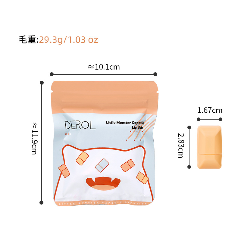跨境DEROL糖果哑光唇膏 shopee东南亚不易沾杯袋装丝绒雾面口红