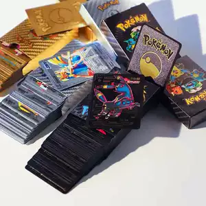 Золотые фольгированные карты Pokémon с Pikachu и Charizard