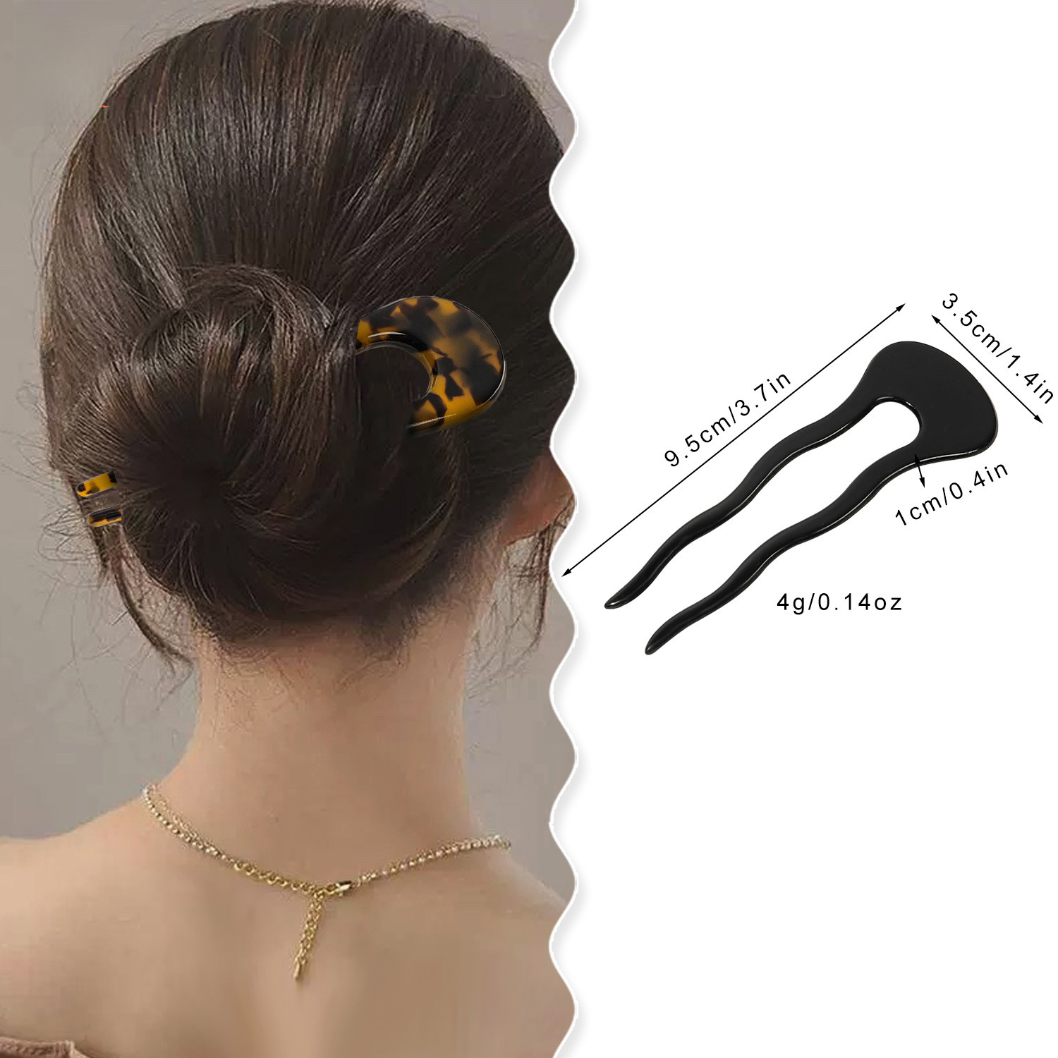 Qiyue forcina per capelli a forma di U con acido acetico transfrontaliero femminile parte posteriore della testa piastra di sensazione di alta qualità artefatto per capelli forcina per capelli antica accessori per capelli all'ingrosso_voghion.com