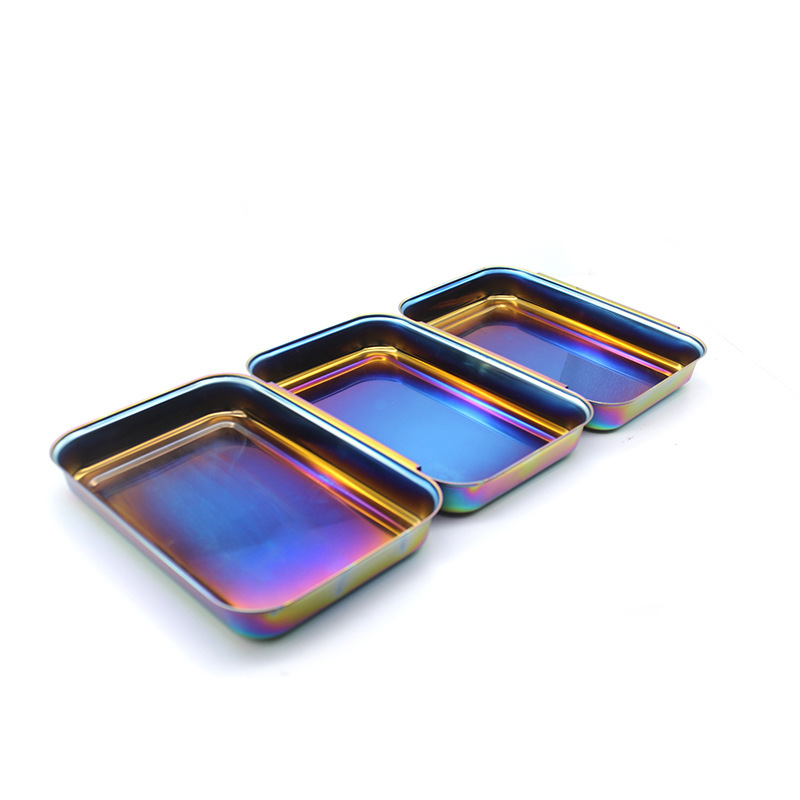 不锈钢肉酱调料碟长方形盘子烧烤方盘分格餐盘食物烤鱼食堂餐碟_