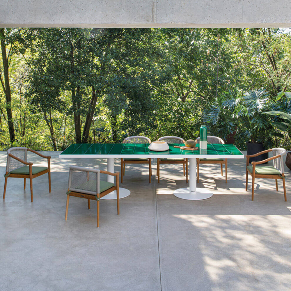 Outdoor furniture, rattan dining chairs, bungalow hotel, waterproof and sunproof restaurant furniture, open-air courtyard garden, teak dining table and chair set