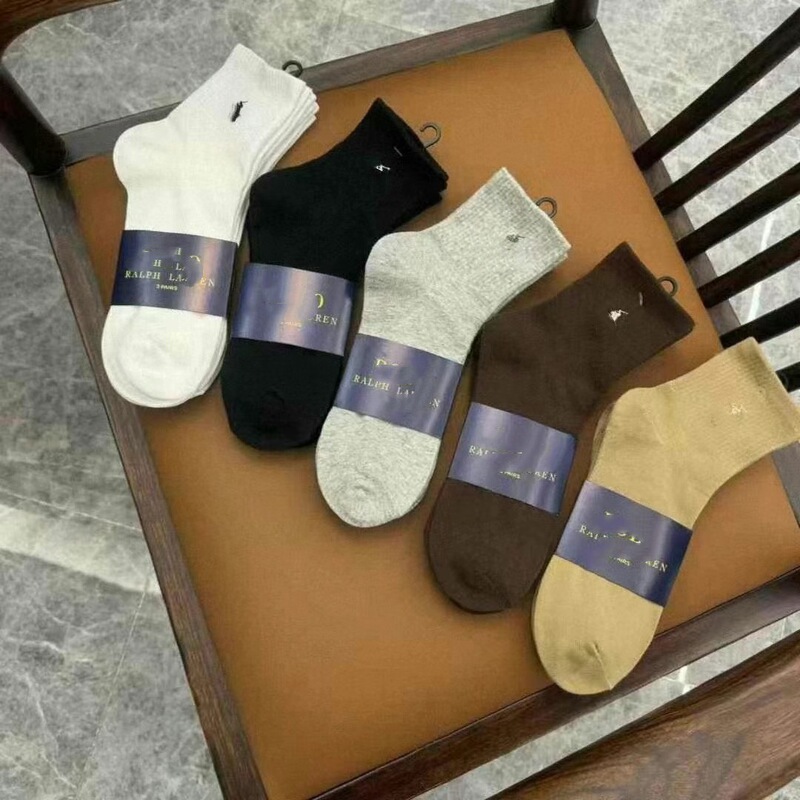 Wholesale Foreign trade original order Polo cotton card 3 pairs of embroidery business men's cotton socks socks wholesale