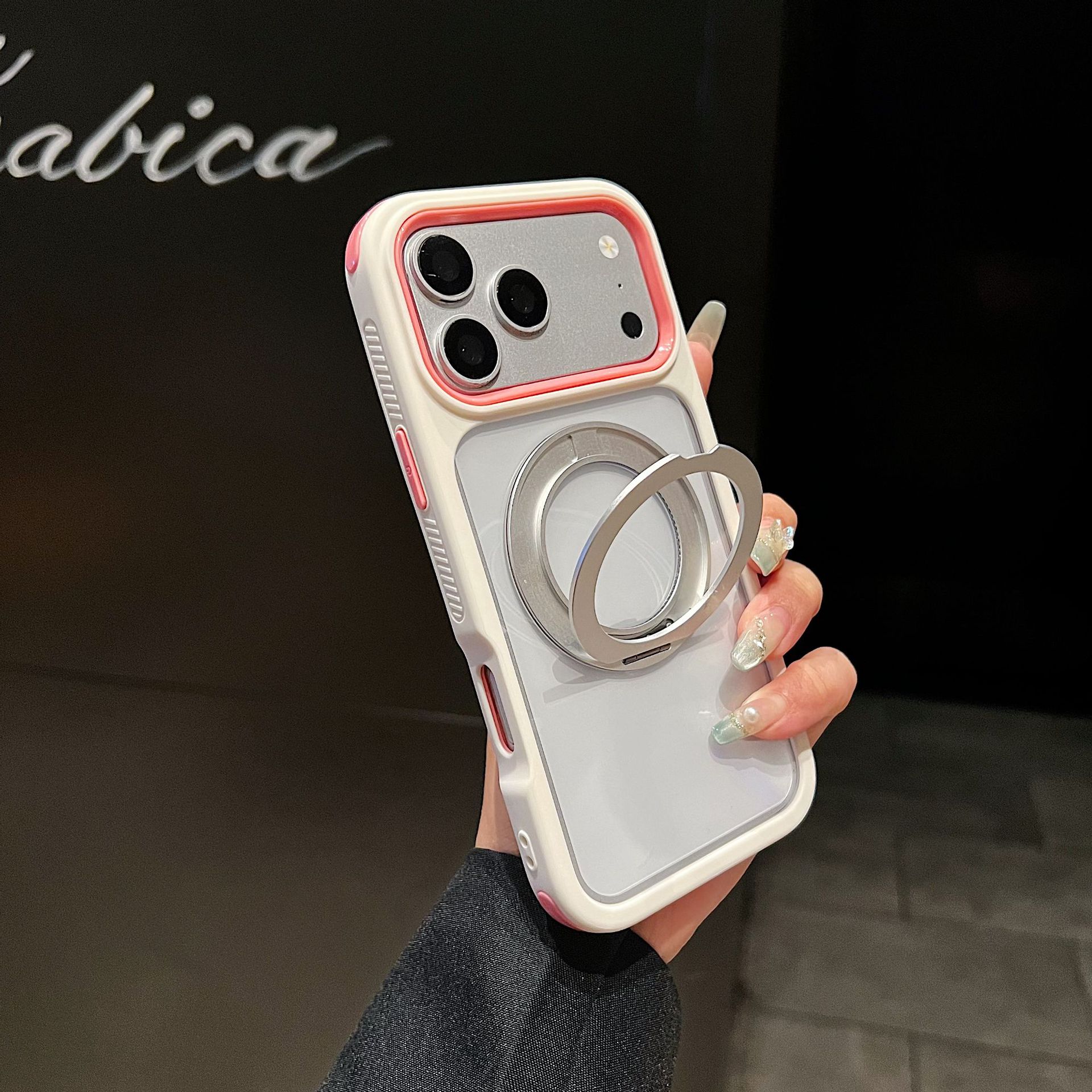 Funda con Soporte Magnético para iPhone 18 Pro Max PC Giratoria 360 Grados Anticaídas